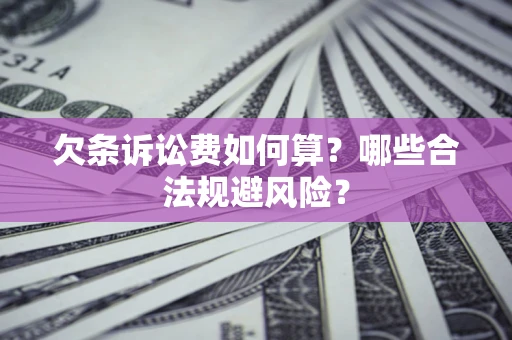 北京欠条诉讼费如何算？哪些合法规避风险？